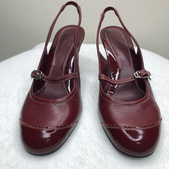 Cole Haan Mary Jane Red Slingback Heels Size 6 - Picture 2 of 8